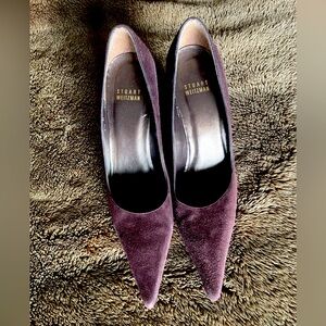 Stuart Weitzman Burgundy Suede Pointed-Toe Pumps - Size 7.5 Narrow